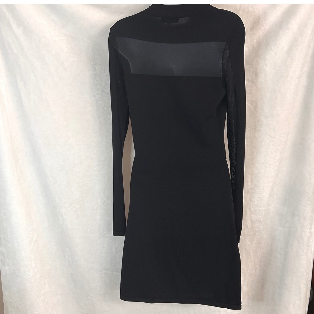NWOT Stockholm Atelier & Other Stories Black Mock Neck Mesh Panel Knit Dress M - Picture 3 of 7